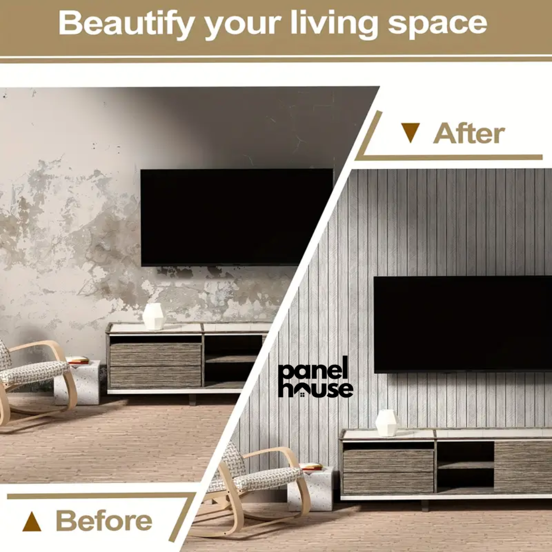 Pannelli Murali a Doghe Effetto Legno 3D, Autoadesivi, Rimovibili, Impermeabili Acquista 1, Ottieni 6 Pannelli Premium a Soli 7€! (30cm x 60cm)